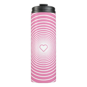 Pink Thermal Tumbler with Hearts - Custom Colors Thermosbecher