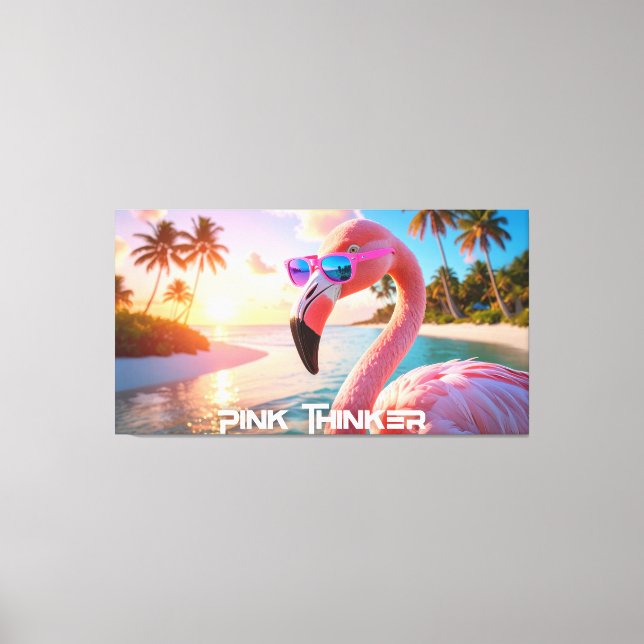 PINK THINKER - Flamingo PINK Leinwanddruck (Vorderseite)
