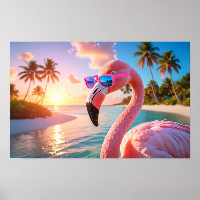 PINK THINKER - Flamingo ROSA Poster (Vorne)