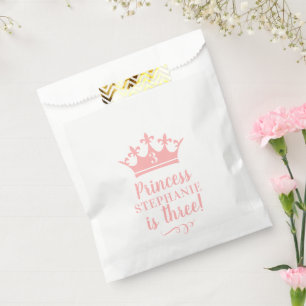 Pink Tiara Crown Personalisiert Princess Party Geschenktütchen