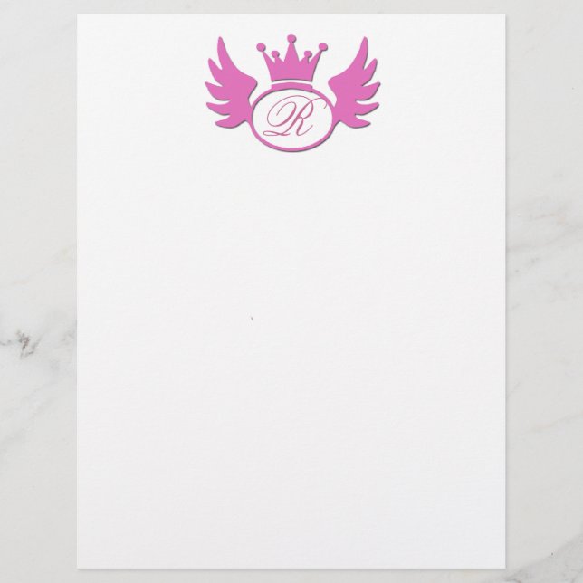 Pink Tiara Letterhead Fügen Sie Ihre Monogramm! (Vorderseite)