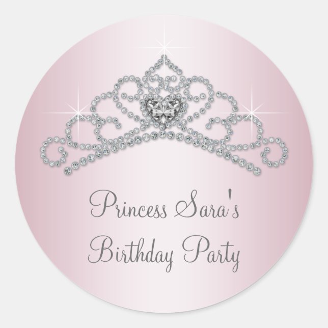 Pink Tiara Pink Princess Stickers (Vorderseite)