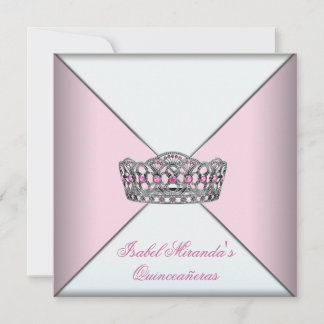 Pink Tiara Quinceanera 15. Geburtstagsparty Einladung
