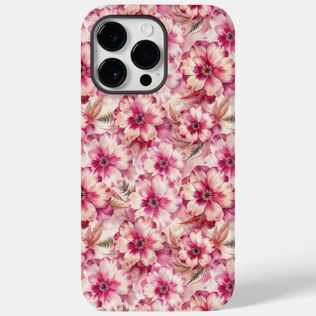 Pink Tie Dye Floral Case-Mate iPhone Hülle (Rückseite)