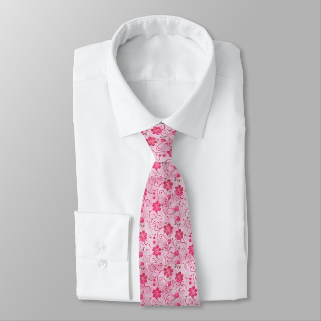 Pink Tie for Soft and Subtle Outfits Krawatte (Gebunden)