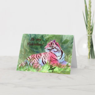 Pink Tiger aceo, Be myValentine! Feiertagskarte