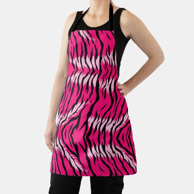 Pink Tiger Animal Skin Pattern Design  Schürze (InSitu)