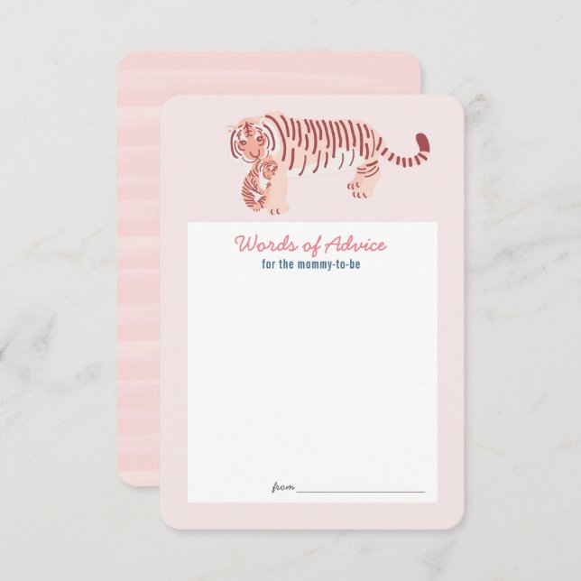 Pink Tiger Baby Showkarte Einladung (Vorne/Hinten)
