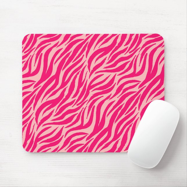 Pink Tiger Stripes Tiermuster Mousepad (Mit Mouse)