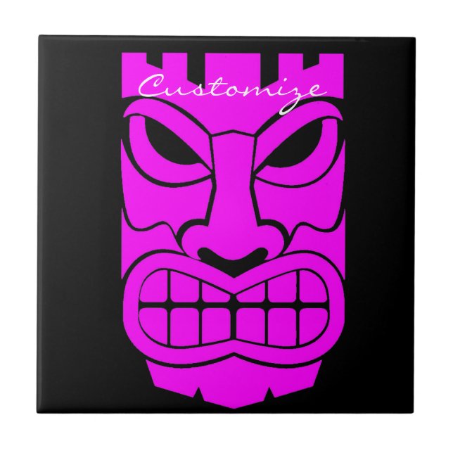 Pink Tiki Skulptur Thunder_Cove Fliese (Vorderseite)