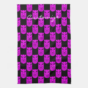 Pink Tiki Skulptur Thunder_Cove Geschirrtuch