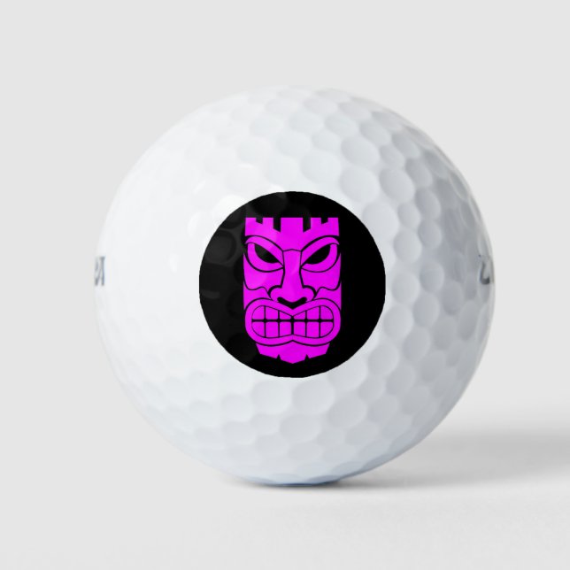 Pink Tiki Skulptur Thunder_Cove Golfball (Vorderseite)