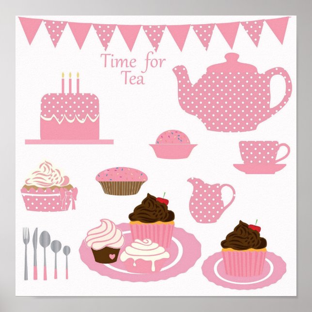 Pink Time for Tee Birthday Poster (Vorne)