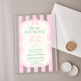 Pink Tini One ist auf dem Weg Babydusche Acryleinladungen