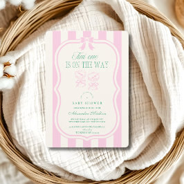 Pink Tini One ist auf dem Weg Babydusche Einladung