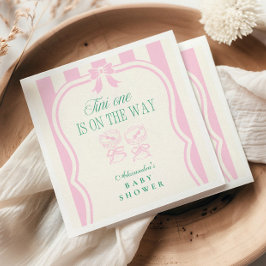 Pink Tini One ist auf dem Weg Babydusche Serviette