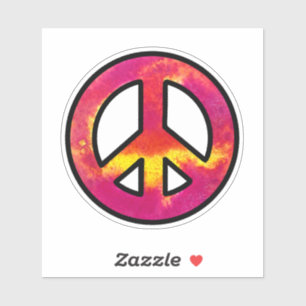 Pink Tinte Peace Sign Aufkleber
