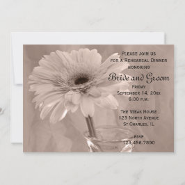 Pink Tinted Daisy Wedding Probe Dinner Einladung