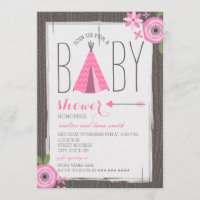 Pink Tipi Floral Girl Babydusche