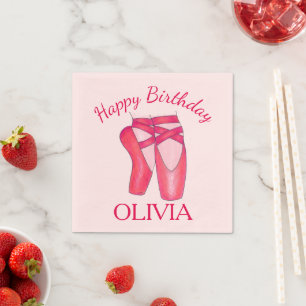 Pink Toe Shoes Ballerina Tanz Geburtstag Serviette