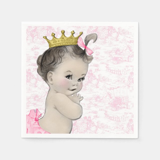 Pink Toile Babydusche Serviette (Vorderseite)