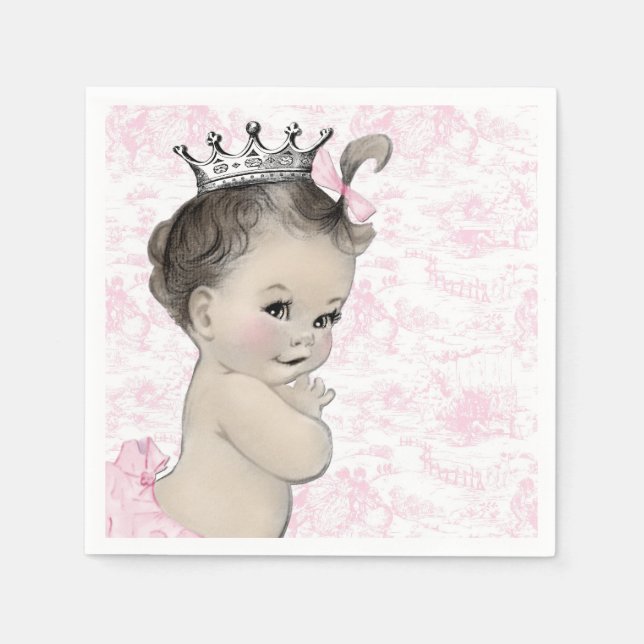 Pink Toile Babydusche Serviette (Vorderseite)