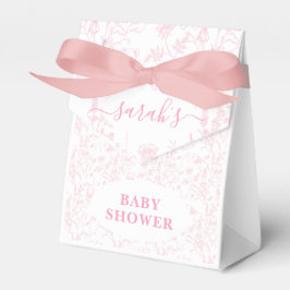 Pink Toile Bear Baby Shower Girl Geschenkschachtel