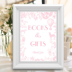 Pink Toile de Jou Baby Duschbücher und Geschenke Poster