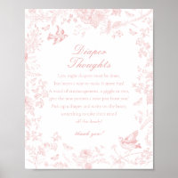 Pink Toile De Jouy Diaper Gedanken Kinderdusche