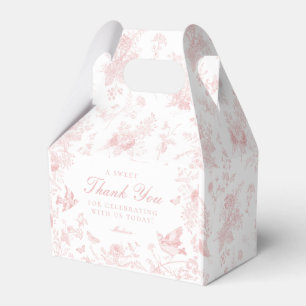Pink Toile De Jouy Floral Dessert Gefallen Schacht Geschenkschachtel