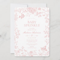 Pink Toile De Jouy French Floral Baby Sprinkle