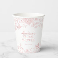Pink Toile De Jouy Vintages florales Brautparty