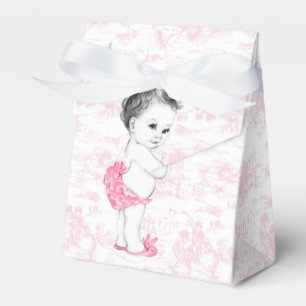 Pink Toile Girl Babydusche Geschenkschachtel