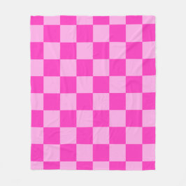 Pink Tones Checkered Square Seamless Pattern Throw Fleecedecke
