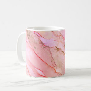 Pink Tones in Clouds of Ink With Gold Kaffeetasse