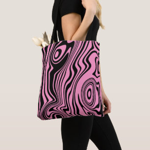 Pink Tote Beutel mit Wellenmuster - Farbe auswähle