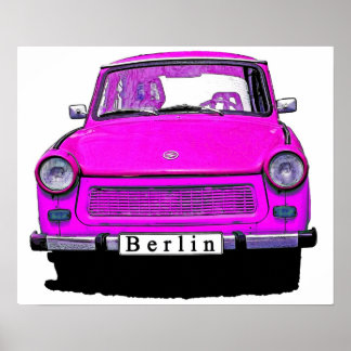 Pink Trabant Car Poster