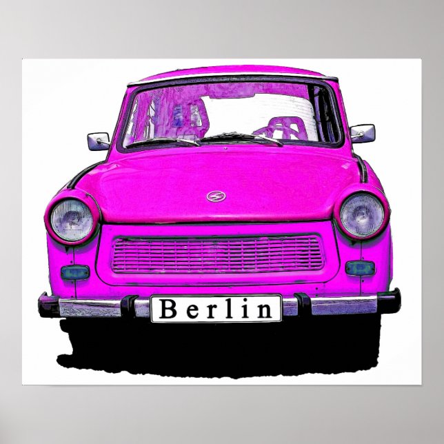 Pink Trabant Car Poster (Vorne)