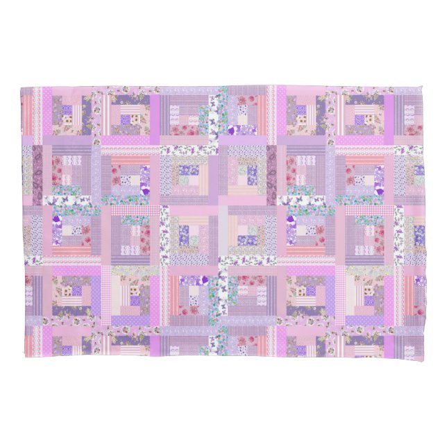 Pink Traditionelle Patchwork Quilt Retro Imitate N Kissenbezug (Vorderseite)