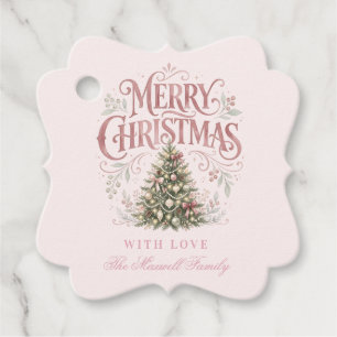Pink traditioneller Weihnachtsbaum Pinkmas Geschenkanhänger