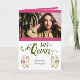 Pink Traditionelles mexikanisches Foto Quinceanera Einladung