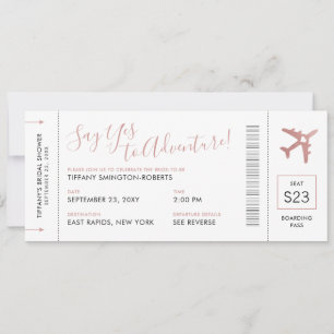 Pink Travel Theme Brautparty Boarding Pass Einladung