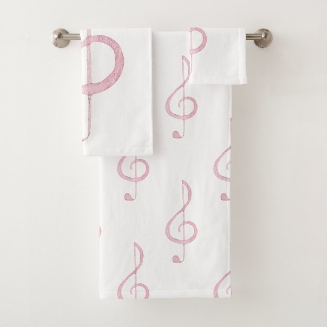 Pink Treble Cleble Badetuch Set (Insitu)