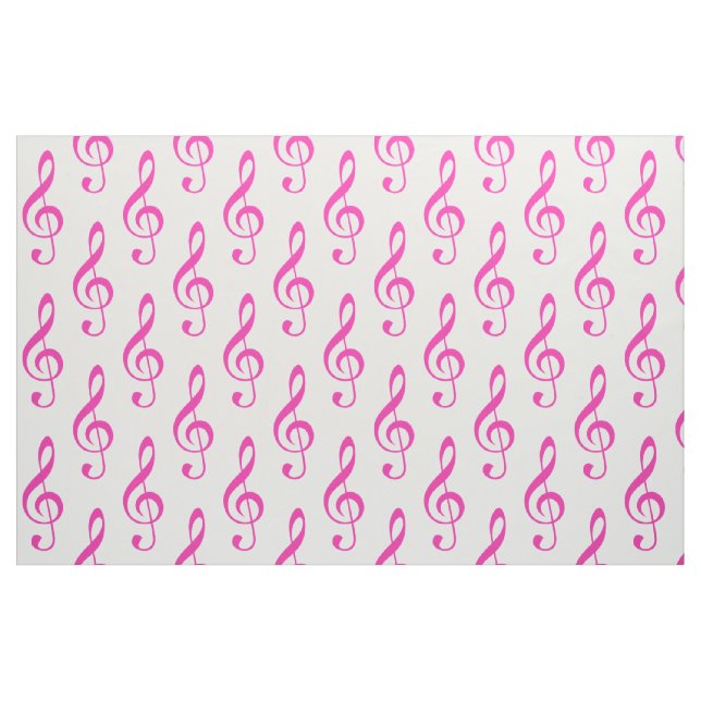 Pink Treble Clef Muster Fabric Stoff (Fat Quarter (45,7 x 55,9 cm))