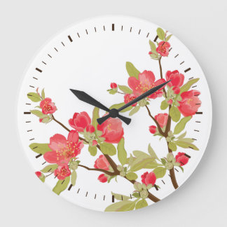 Pink Tree Blossoms Wall Clock Große Wanduhr