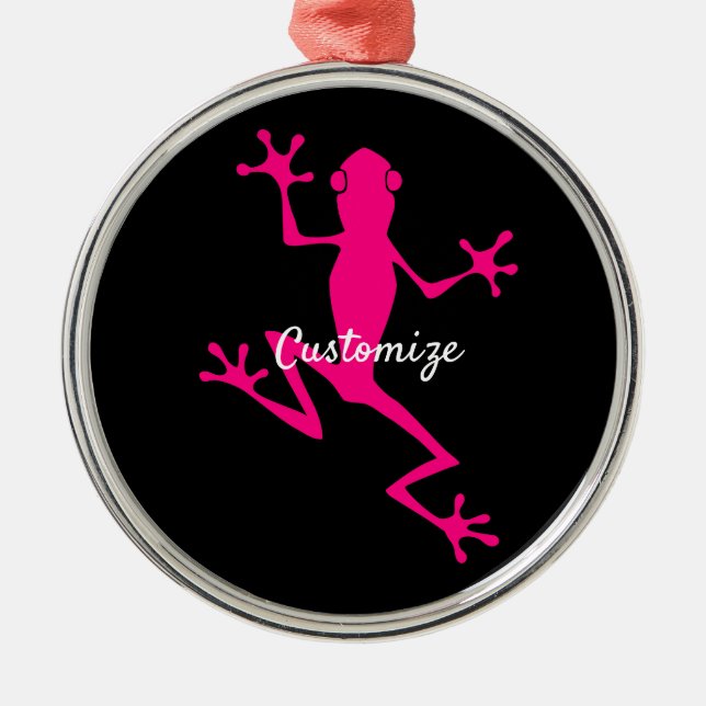 Pink Tree Frog Thunder_Cove Ornament Aus Metall (Vorne)