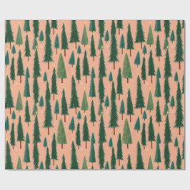 Pink Tree Geschenkpapier, modernes Weihnachtsverpa Geschenkpapier