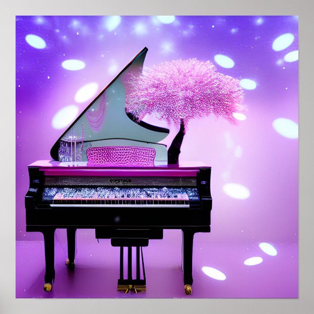 Pink Tree Grand Piano Poster (Vorne)