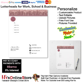 Pink Trendy Drip Sparkle Glitter Business Briefbogen