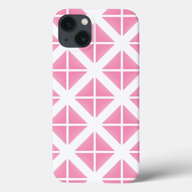 Pink Trendy Triangle Pattern Case-Mate iPhone Hülle (Rückseite)